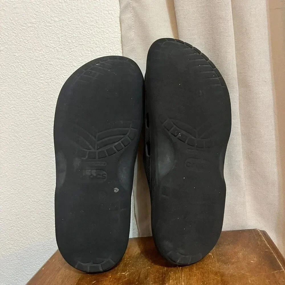 Crocs Classic Slides Baya II Comfort Black Mens 12 Womens 14‎ Non Slip Grunge